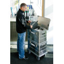 Coffres aluminium de transport avec cadre roulant