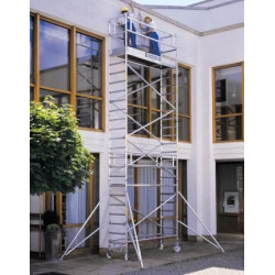 Echafaudage alu pro largeur 0,75 m avec stabilisateurs