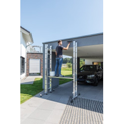 Ensemble échelle transformable 3x2,20 m avec plateau de travail